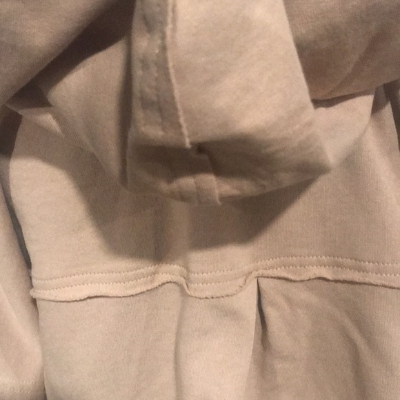 Easel Grunge Hoodie V-Neck Tan Boxy Fit Raw Unfinished Seams New Medium - Picture 11 of 14